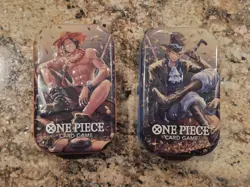 Lot Of 2 One Piece Card Game Mini-Tin Pack Set Vol.2 IN HAND READY TO SHIP - Image 1
