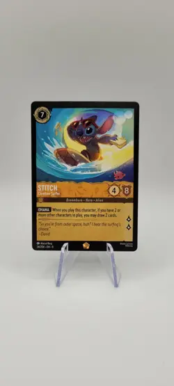 Disney Lorcana TCG:Stitch Carefree Surfer 24/204 Legendary Card NM - Image 1