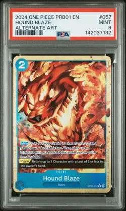 2024 ONE PIECE PRB01-PREMIUM BOOSTER ONE PIECE CARD THE BEST HOUND BLAZE PSA 9 - Image 1