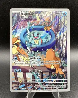 Pokemon TCG Stellar Crown Squirtle Illustration Full Art Card 148/142 - Image 1