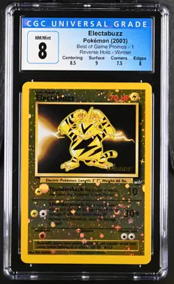 CGC 8 Pokemon TCG 2003 Best of Game Promos #1 Electabuzz - Image 1