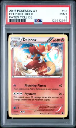 2016 POKEMON XY FATES COLLIDE #13 DELPHOX-HOLO PSA 9 - Image 1