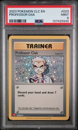 2023 POKEMON CHARIZARD & HO-OH EX DECK #023 PROFESSOR OAK PSA 9 - Image 1