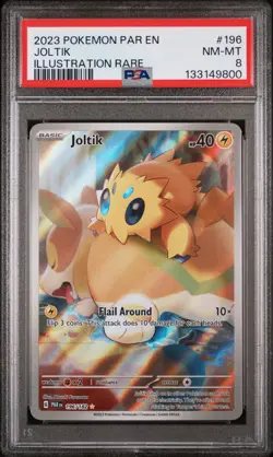 2023 POKEMON PAR EN-PARADOX RIFT ILLUSTRATION RARE #196 JOLTIK PSA 8 - Image 1
