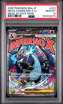 2025 POKEMON JPN M2A-MEGA DREAM EX MEGA ATTACK RARE MEGA CHARIZARD X EX PSA 10 - Image 1