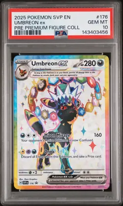2025 POKEMON SVP EN-SV BLACK STAR PROMO #176 UMBREON EX PSA 10 - Image 1