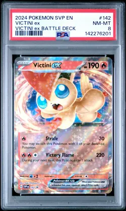 2024 POKEMON SVP EN-SV BLACK STAR PROMO VICTINI EX BATTLE DECK VICTINI EX PSA 8 - Image 1