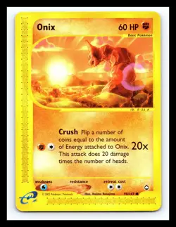 💥 Onix 2002 Pokemon Vintage # 98/147 Aquapolis E-Reader Non Holo Foil - Image 1