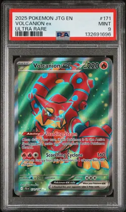 2025 POKEMON JTG EN-JOURNEY TOGETHER ULTRA RARE #171 VOLCANION EX PSA 9 - Image 1