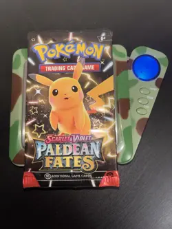 22.3g! HEAVY Paldean Fates Booster Pack Pokemon TCG - Mint - Pikachu Art - Image 1