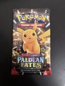 22.3g! HEAVY Paldean Fates Booster Pack Pokemon TCG - Mint - Pikachu Art - Image 2