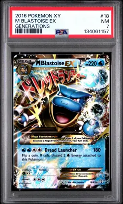 2016 POKEMON XY GENERATIONS #18 M BLASTOISE EX PSA 7 - Image 1