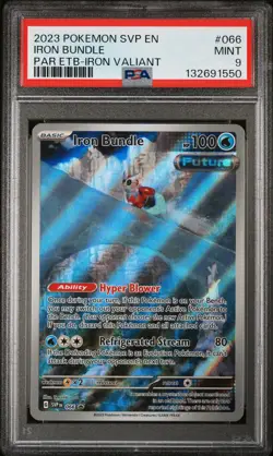 2023 POKEMON SVP PARADOX RIFT ELITE TRAINER BOX PROMO #066 IRON BUNDLE PSA 9 - Image 1