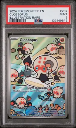 2024 POKEMON SSP EN-SURGING SPARKS ILLUSTRATION RARE #207 CLOBBOPUS PSA 9 - Image 1