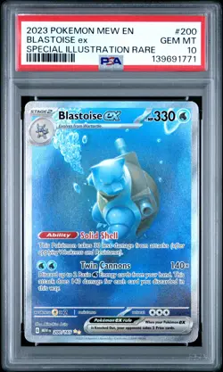 2023 POKEMON MEW EN-151 SPECIAL ILLUSTRATION RARE #200 BLASTOISE EX PSA 10 - Image 1