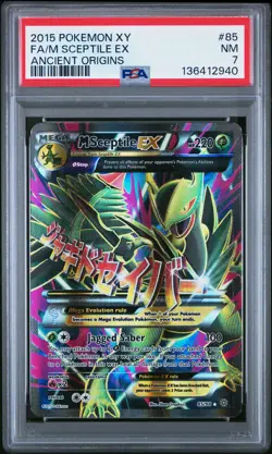 2015 POKEMON XY ANCIENT ORIGINS #85 FULL ART/M SCEPTILE EX PSA 7 - Image 1