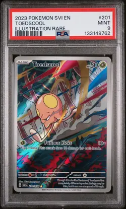 2023 POKEMON SVI EN-SCARLET & VIOLET ILLUSTRATION RARE #201 TOEDSCOOL PSA 9 - Image 1