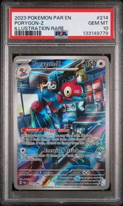 2023 POKEMON PAR EN-PARADOX RIFT ILLUSTRATION RARE #214 PORYGON-Z PSA 10 - Image 1