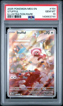 2025 POKEMON MEG EN-MEGA EVOLUTION ILLUSTRATION RARE #154 STUFFUL PSA 10 - Image 1