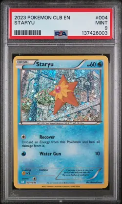 2023 POKEMON CLB-CLASSIC BLASTOISE & SUICUNE EX DECK #004 STARYU PSA 9 - Image 1