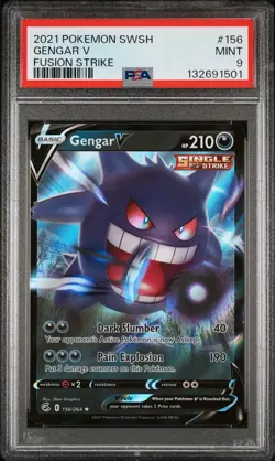 2021 POKEMON SWORD & SHIELD FUSION STRIKE #156 GENGAR V PSA 9 - Image 1