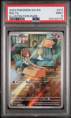 2023 POKEMON SVI EN-SCARLET & VIOLET ILLUSTRATION RARE #211 RALTS PSA 9 - Image 1