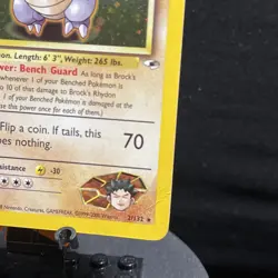 Pokemon TCG Brock's Rhydon Gym Heroes 2/132 Holo Unlimited Rare - Image 2