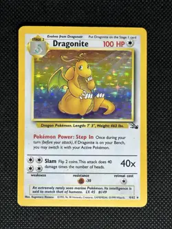 Pokemon TCG Dragonite Fossil 4/62 Holo 1999-2000 Wizards Base Set - Image 1