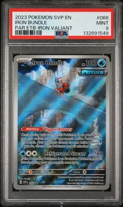 2023 POKEMON SVP EN-SV PARADOX RIFT ETB PROMO #066 IRON BUNDLE PSA 9 - Image 1