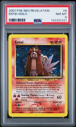 2001 POKEMON NEO REVELATION #6 ENTEI-HOLO PSA 8 - Image 1