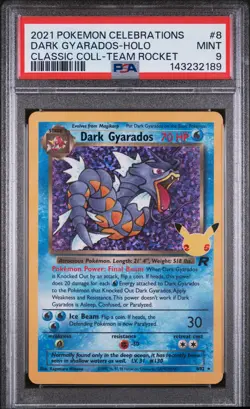 2021 POKEMON CELEBRATIONS CLASSIC COLLECTION #8 DARK GYARADOS-HOLO PSA 9 - Image 1