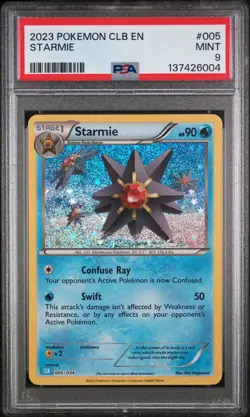 2023 POKEMON CLASSIC BLASTOISE & SUICUNE EX DECK #005 STARMIE PSA 9 - Image 1