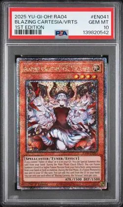 2025 YU-GI-OH! 1ST EDITION #EN041 BLAZING CARTESIA, THE VIRTUOUS PSA 10 - Image 1