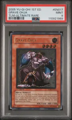 2005 YU-GI-OH! THE LOST MILLENNIUM 1ST EDITION-ULTIMATE RARE GRAVE OHJA PSA 9 - Image 1