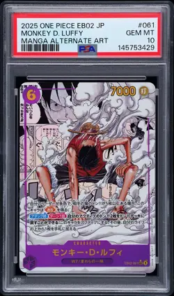 2025 ONE PIECE JPN EB02-ANIME 25TH COLLECTION MANGA AA MONKEY D. LUFFY PSA 10 - Image 1