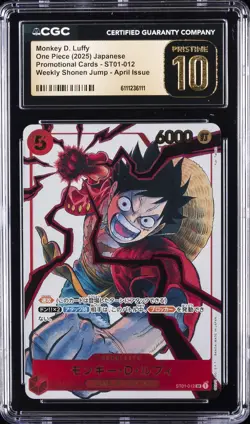 2025 ONE PIECE JAPANESE #ST01-012 MONKEY D. LUFFY CGC 10 PRISTINE - Image 1