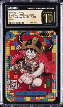 2025 ONE PIECE JPN PC: ONE PIECE DAY '25 PROMO MONKEY D. LUFFY CGC 10 PRISTINE - Image 1