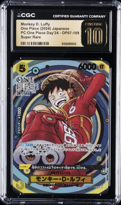 2024 ONE PIECE JPN PC:ONE PIECE DAY'24 #OP07-109 MONKEY D. LUFFY CGC 10 PRISTINE - Image 1