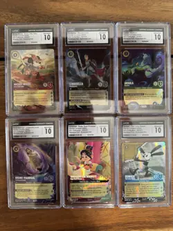 CGC 10 GEM MINT Complete Set Of 6 Disney Lorcana D23 Box Mickey Cinderella - Image 1