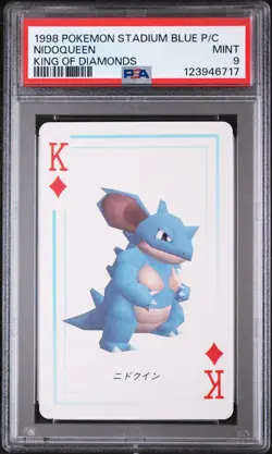 1998 POKEMON STADIUM BLUE VERSION PLAYING CARDS KING OF DIAMONDS NIDOQUEEN PSA 9 - Image 1