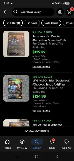 🔥 Japanese Vivi Ornitier (Borderless Chocobo Foil) MTG NM Final fantasy 🔥 - Image 2