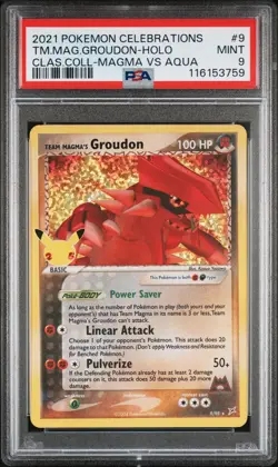 2021 POKEMON CELEBRATIONS CLASSIC COLLECTION #9 TEAM MAGMA'S GROUDON-HOLO PSA 9 - Image 1