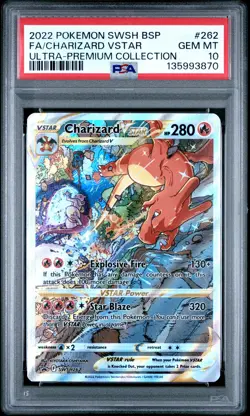 2022 POKEMON SWSH BLACK STAR PROMO #262 FULL ART/CHARIZARD VSTAR PSA 10 - Image 1