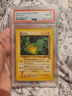 2000 Pokemon Promo Pikachu Black Star #27 PSA 8 TCG - Image 1
