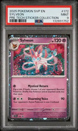2025 POKEMON SVP PROMO PRISMATIC EVOLUTIONS STCKER COLLECTION #172 SYLVEON PSA 9 - Image 1