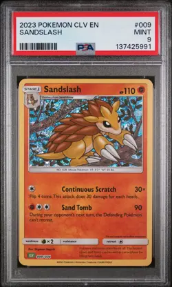 2023 POKEMON CLC-CLASSIC CHARIZARD & HO-OH EX DECK #009 SANDSLASH PSA 9 - Image 1