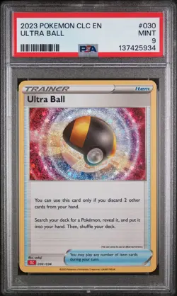 2023 POKEMON CLASSIC CHARIZARD & HO-OH EX DECK #030 ULTRA BALL PSA 9 - Image 1