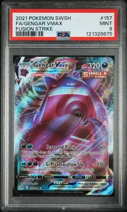 2021 POKEMON SWORD & SHIELD FUSION STRIKE #157 FULL ART/GENGAR VMAX PSA 9 - Image 1