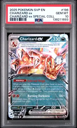 2025 POKEMON SVP EN-SV BLACK STAR PROMO #196 CHARIZARD EX PSA 10 - Image 1