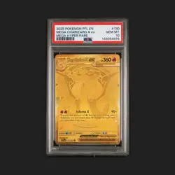2025 Pokemon PFL-EN #130 Mega Charizard X ex Mega Hyper Rare PSA 10 - Image 1